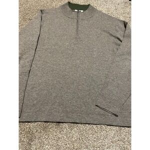 Mountain Khakis Mens XL Quarter Zip Sweater Heather Brown Olive Green Pullover